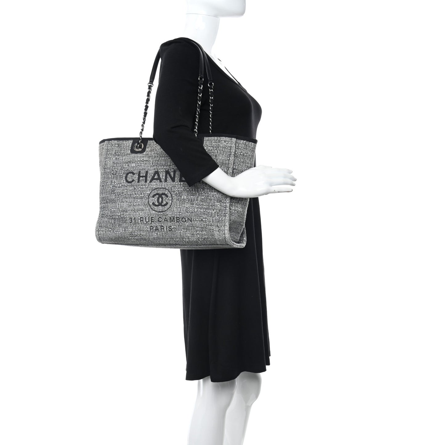 Canvas Small Deauville Tote Charcoal