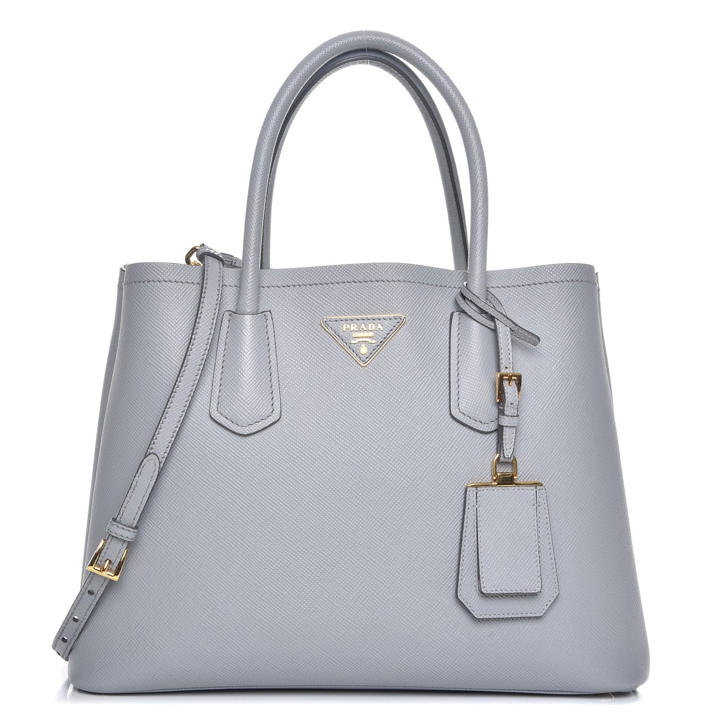 Saffiano Cuir Large Double Bag Granito Acquamarina