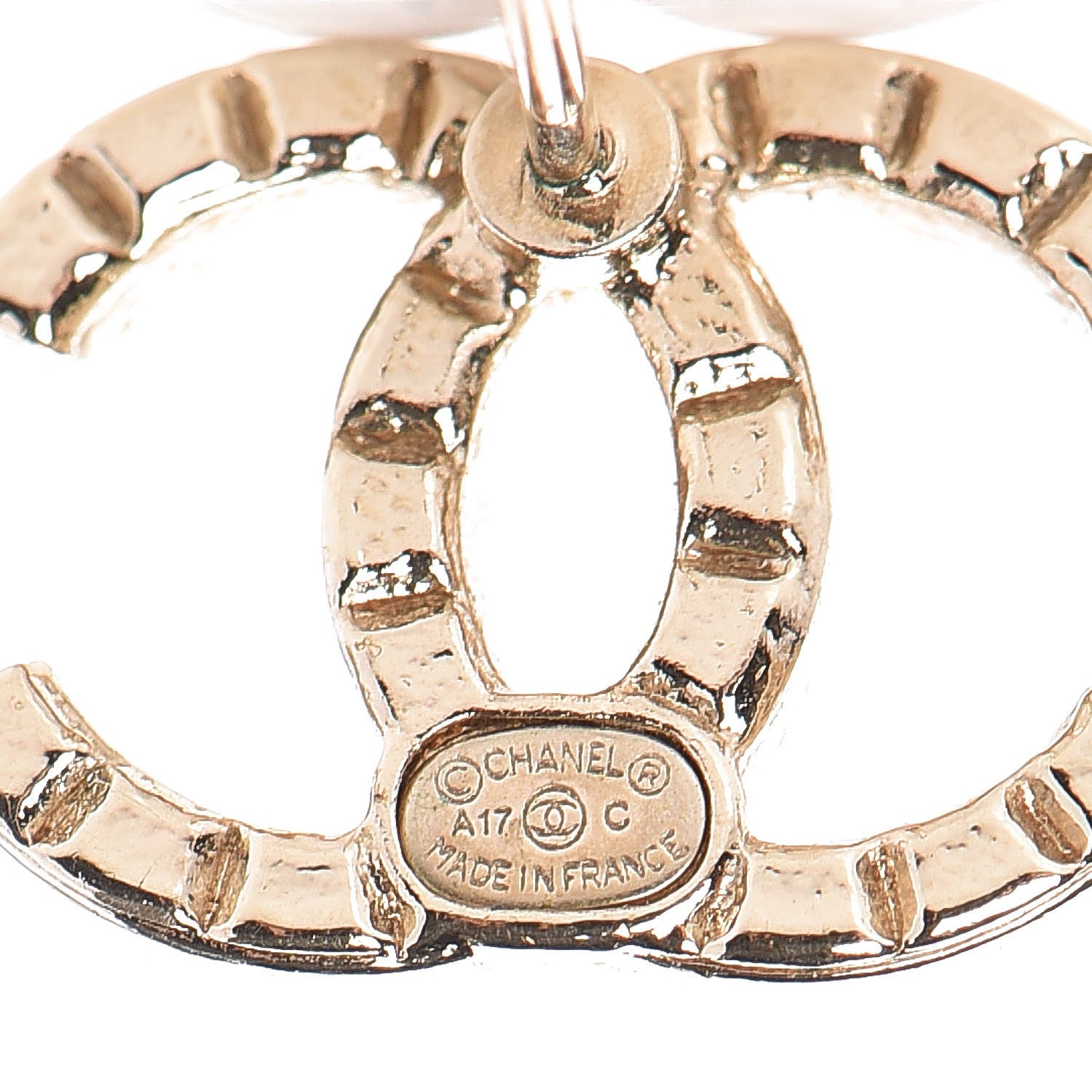 Chanel Studded CC Earrings Gold 4 of 5