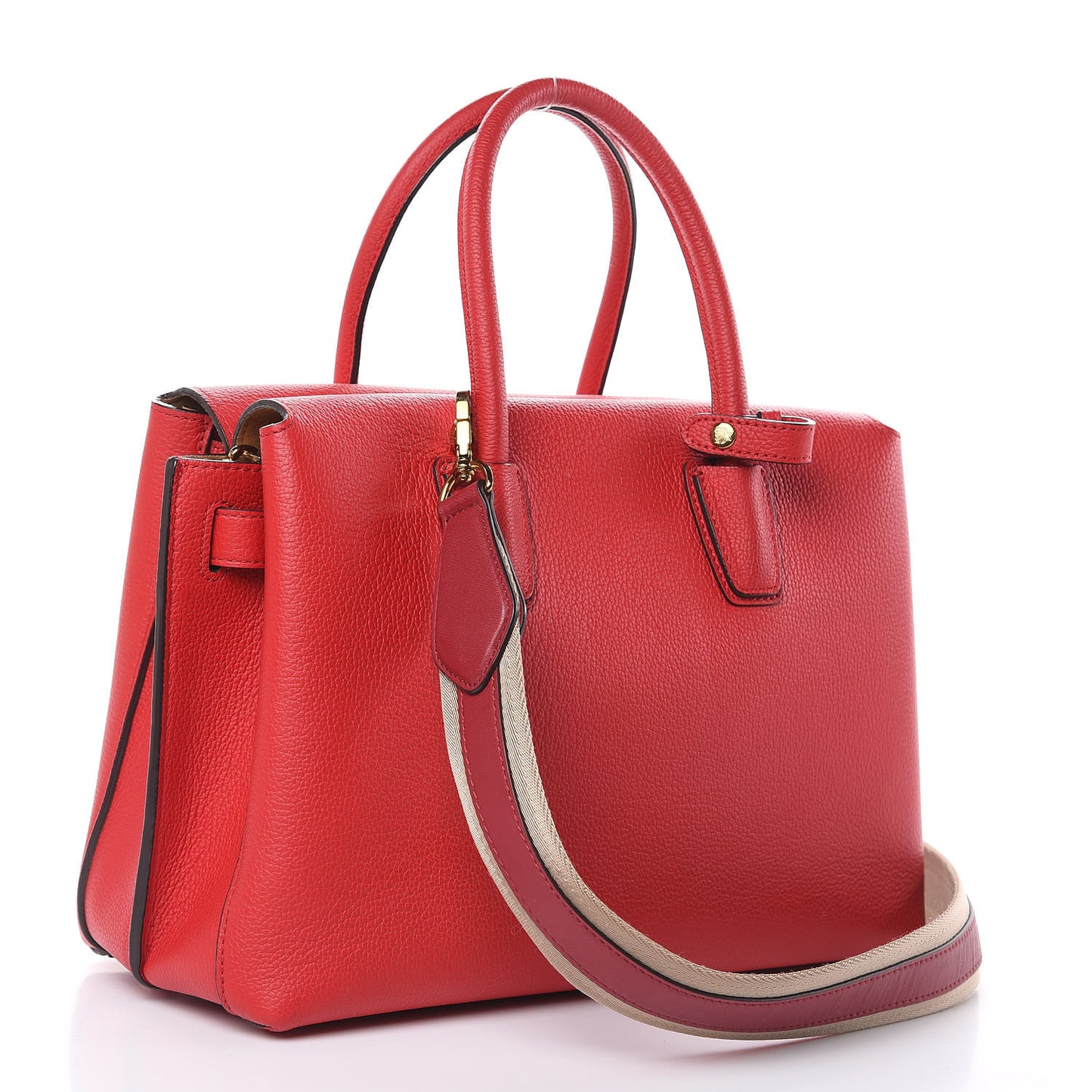 Grained Calfskin Medium Milla Tote Red
