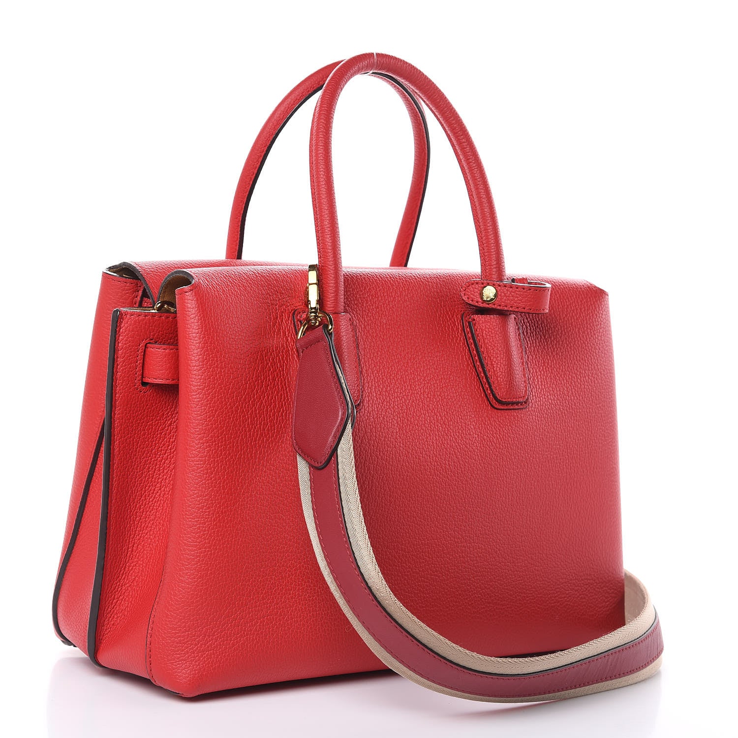 MCM Grained Calfskin Medium Milla Tote Red 3 of 10