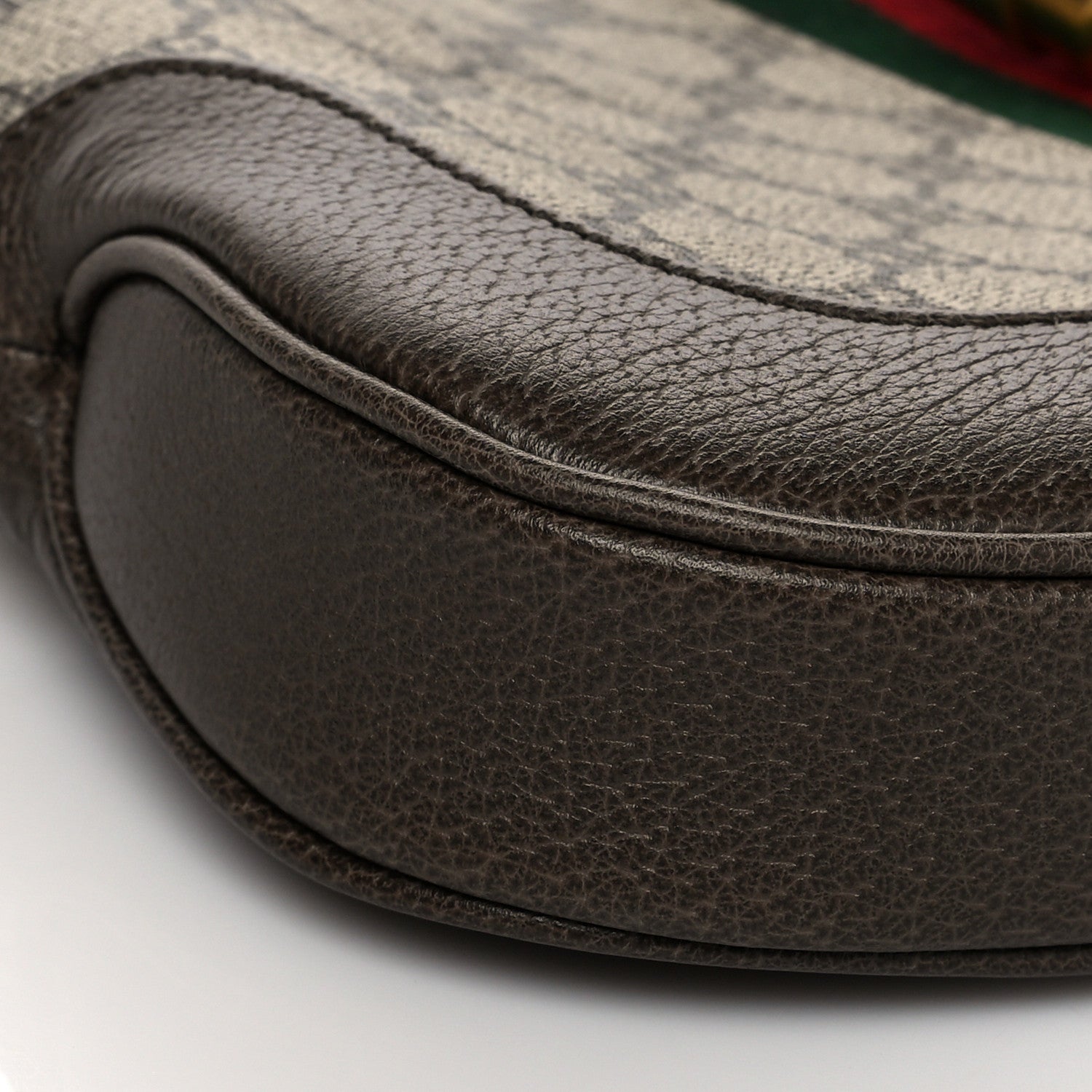 Gucci X BALENCIAGA BB Supreme Monogram Calfskin Web Small Jackie 1961 Hobo Beige Ebony 9 of 11