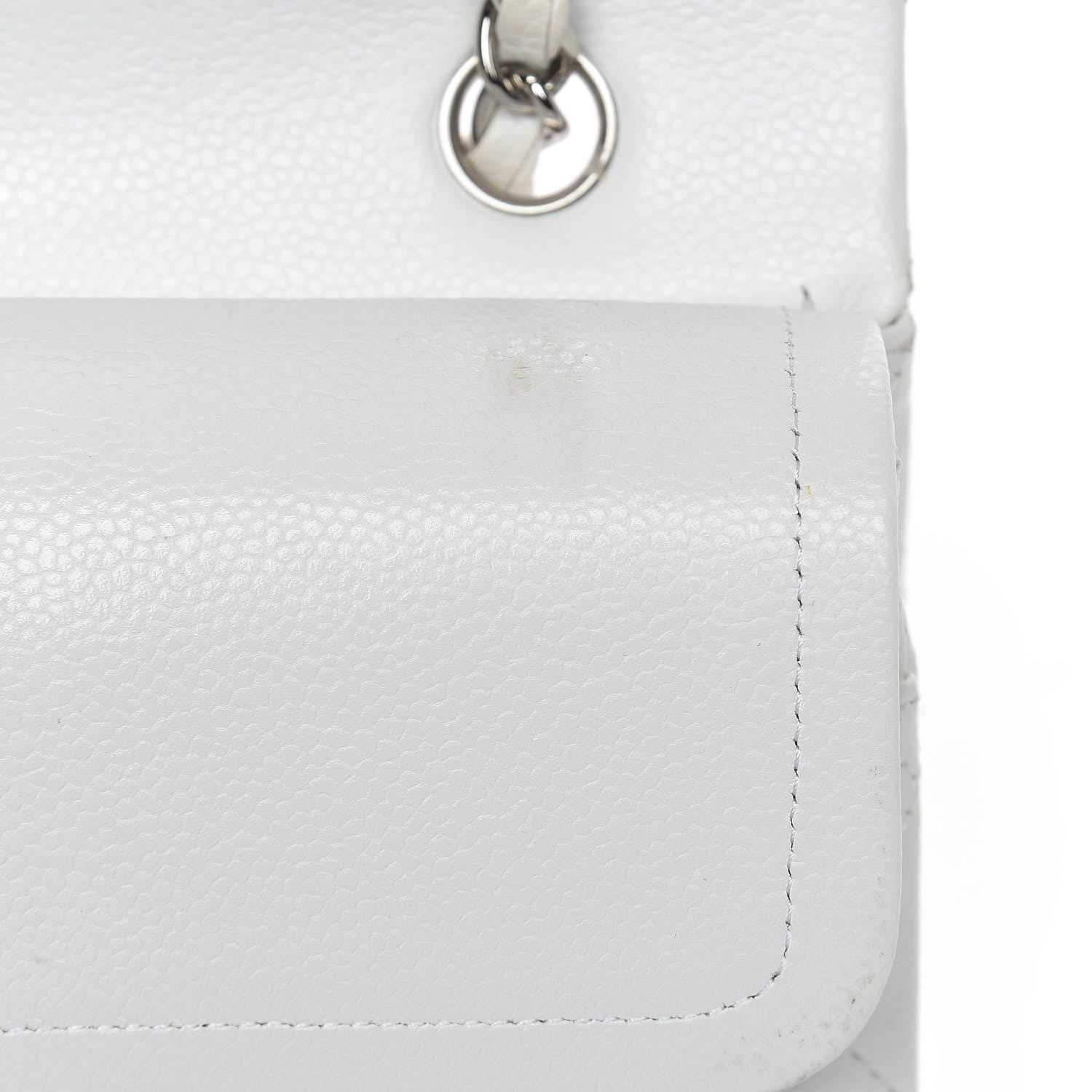 Chanel Caviar Quilted Medium Double Flap White 15 of 19