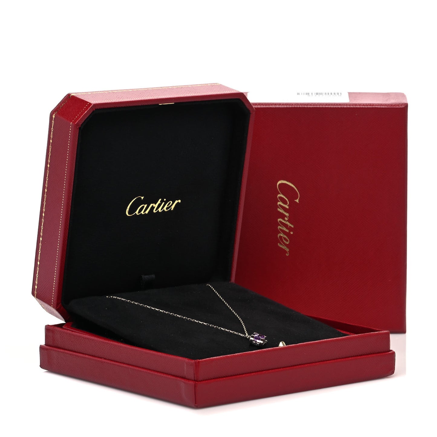 18K White Gold Amethyst C De Cartier Pendant Necklace