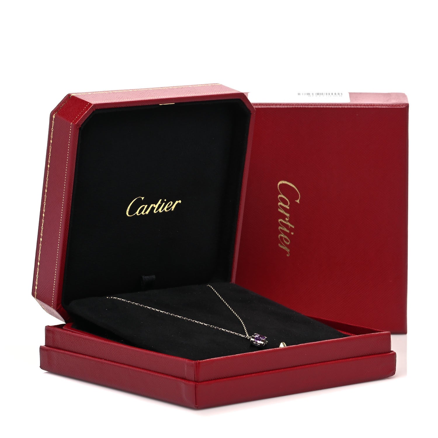 Cartier 18K White Gold Amethyst C De Cartier Pendant Necklace 6 of 6