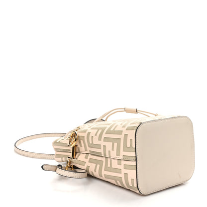 Fendi Vitello Liberty F is Fendi Bi-Color FF 1974 Embossed Mini Mon Tresor Bucket Bag Camelia Mandorlo 4 of 10