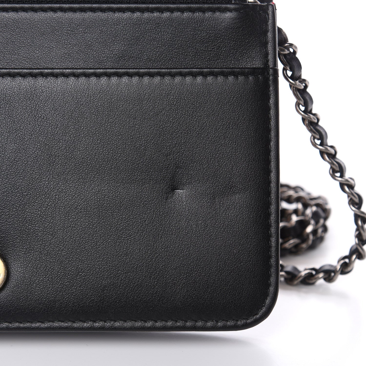 Chanel Aged Calfskin Quilted Gabrielle Wallet On Chain WOC Beige Black 12 of 13
