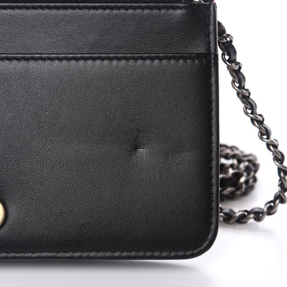 Chanel Aged Calfskin Quilted Gabrielle Wallet On Chain WOC Beige Black 12 of 13