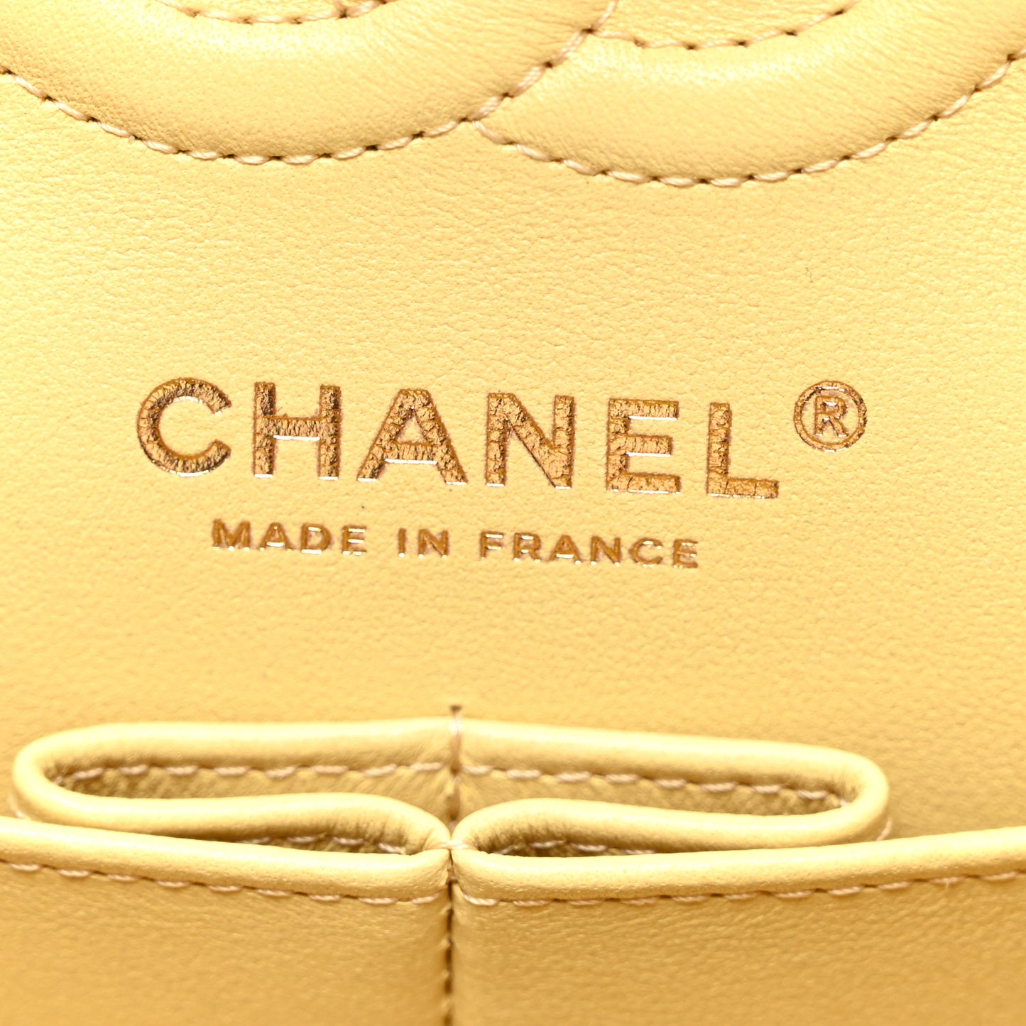 Caviar Quilted Small Double Flap Light Yellow