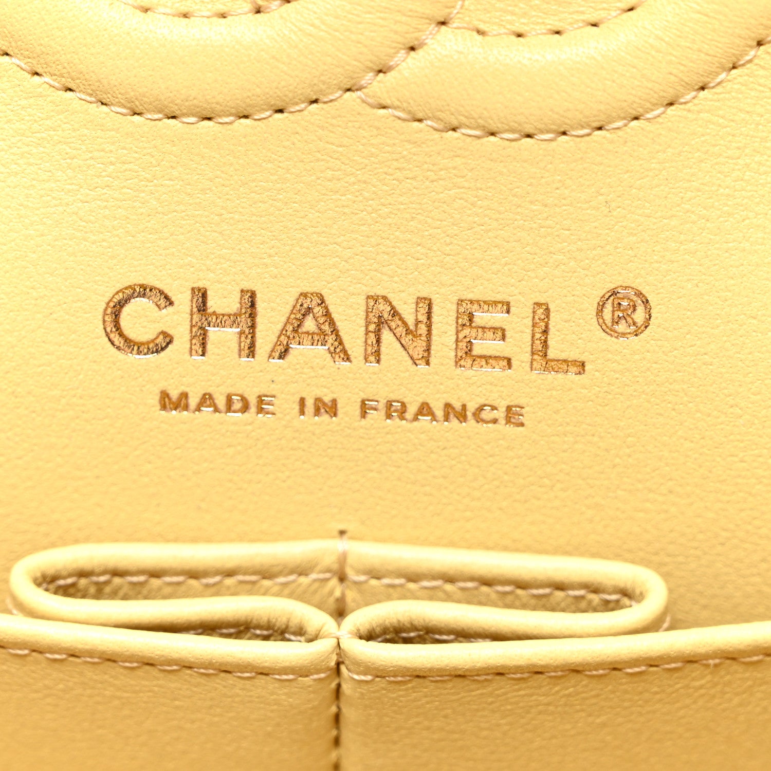 Chanel Caviar Quilted Small Double Flap Light Yellow 6 of 10