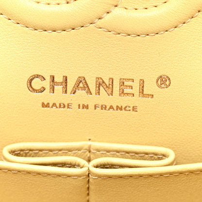 Chanel Caviar Quilted Small Double Flap Light Yellow 6 of 10