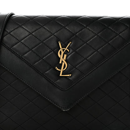 Saint Laurent Calfskin Quilted Lacquered Gaby Satchel Black 9 of 12