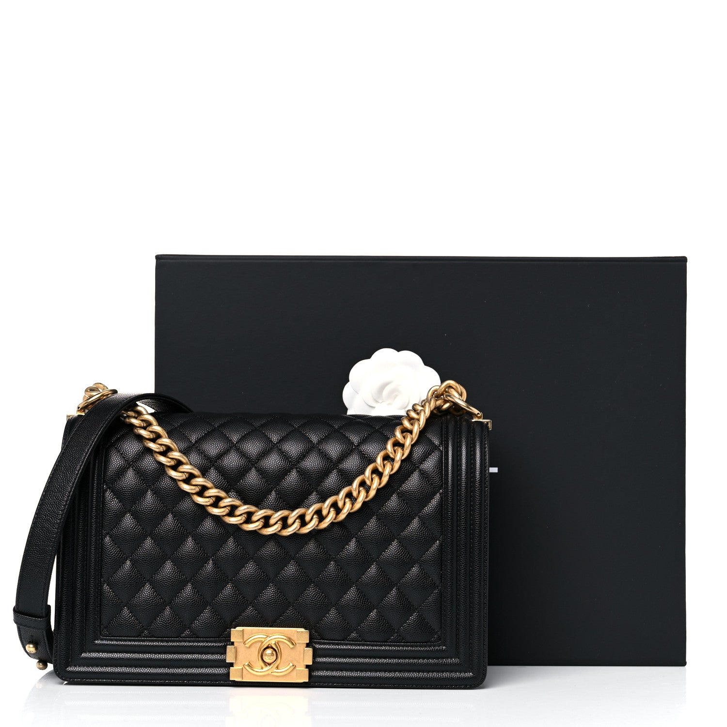 Chanel Caviar Quilted New Medium Boy Flap Black 11 of 11