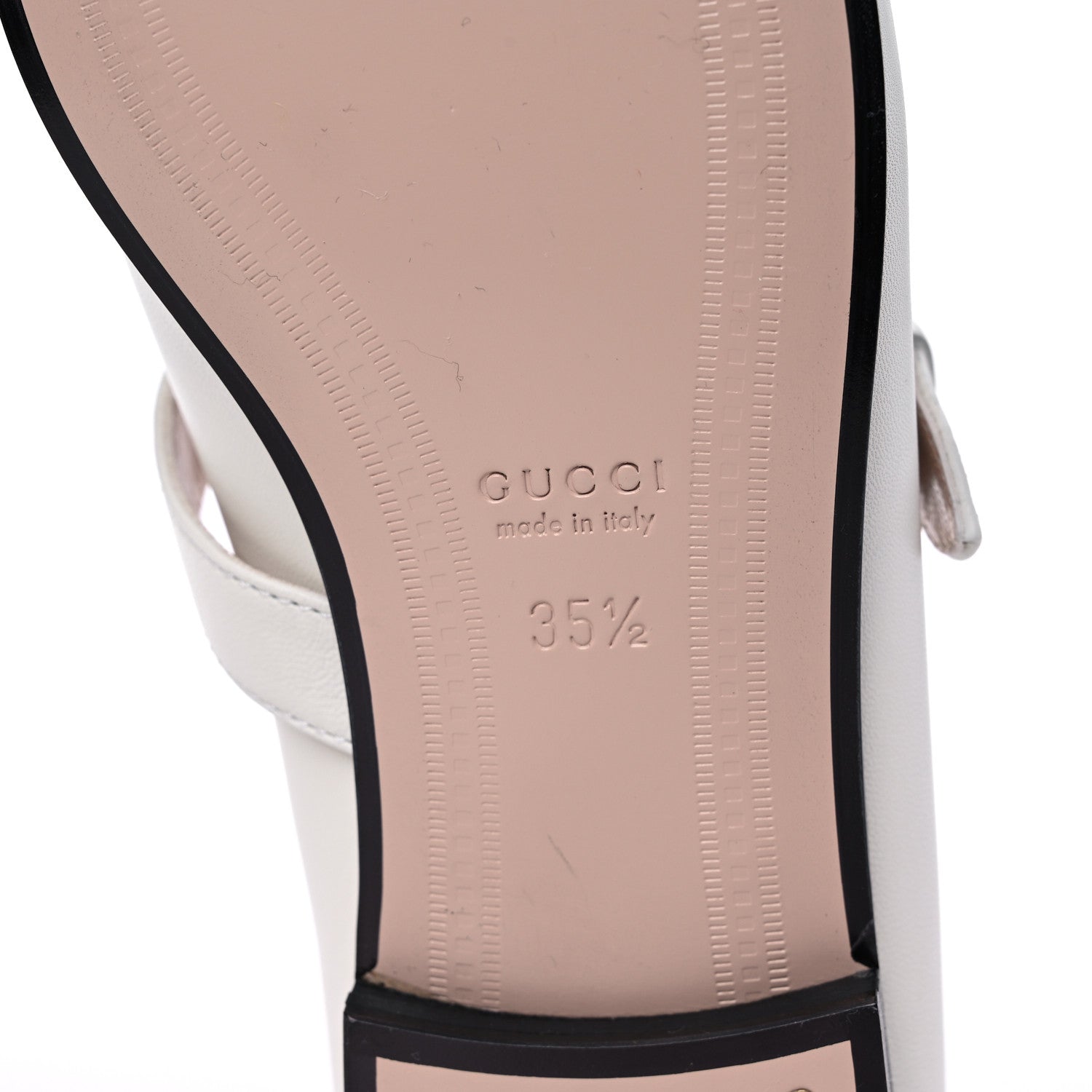 Gucci Malaga Kid Womens Horsebit Buckle Strap Loafers 35.5 Dusty White 6 of 8