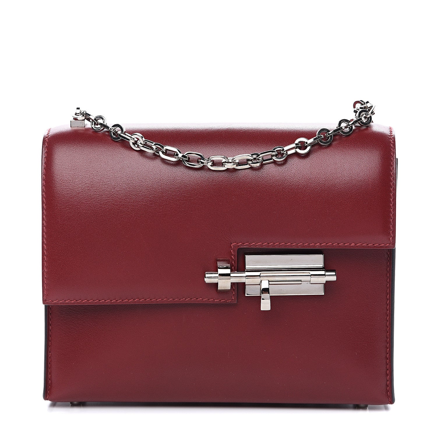 Hermes Tadelakt Mini Verrou Chaine Bag Rouge H 1 of 11