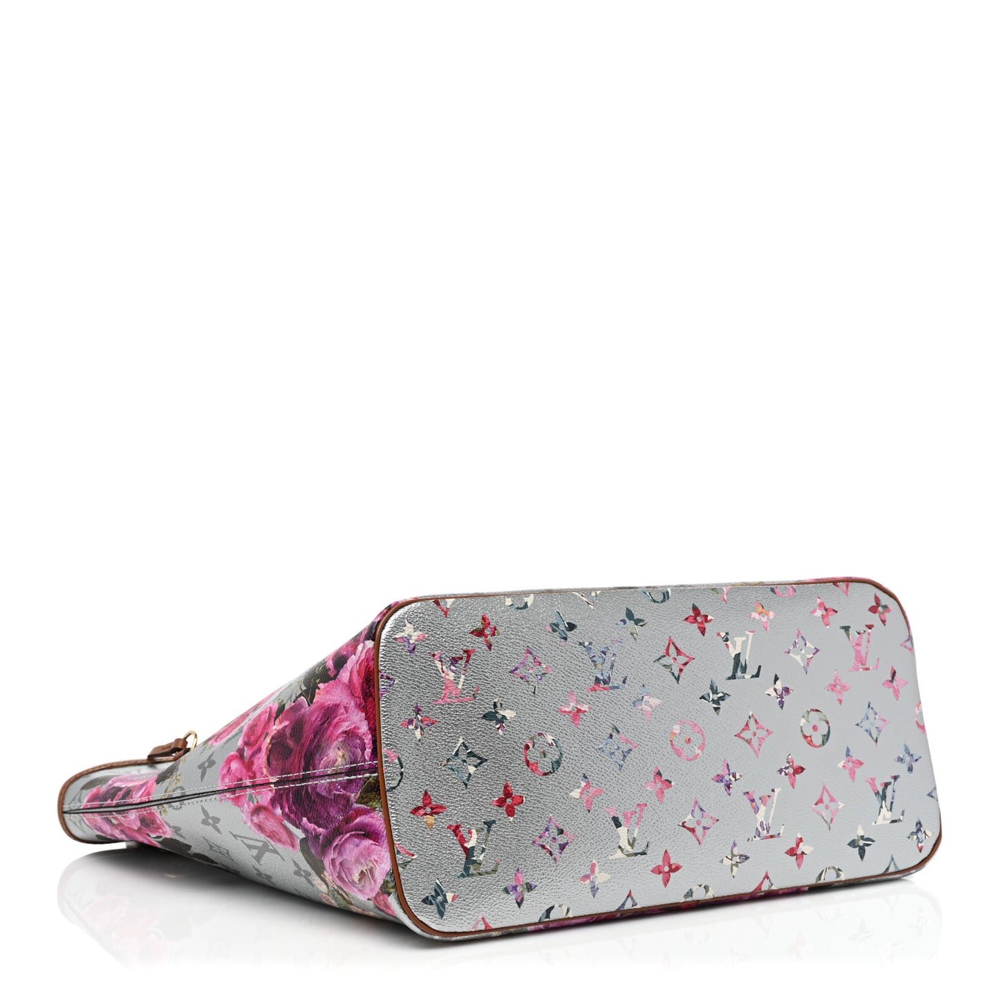 Metallic Monogram LV Garden Neverfull MM Silver