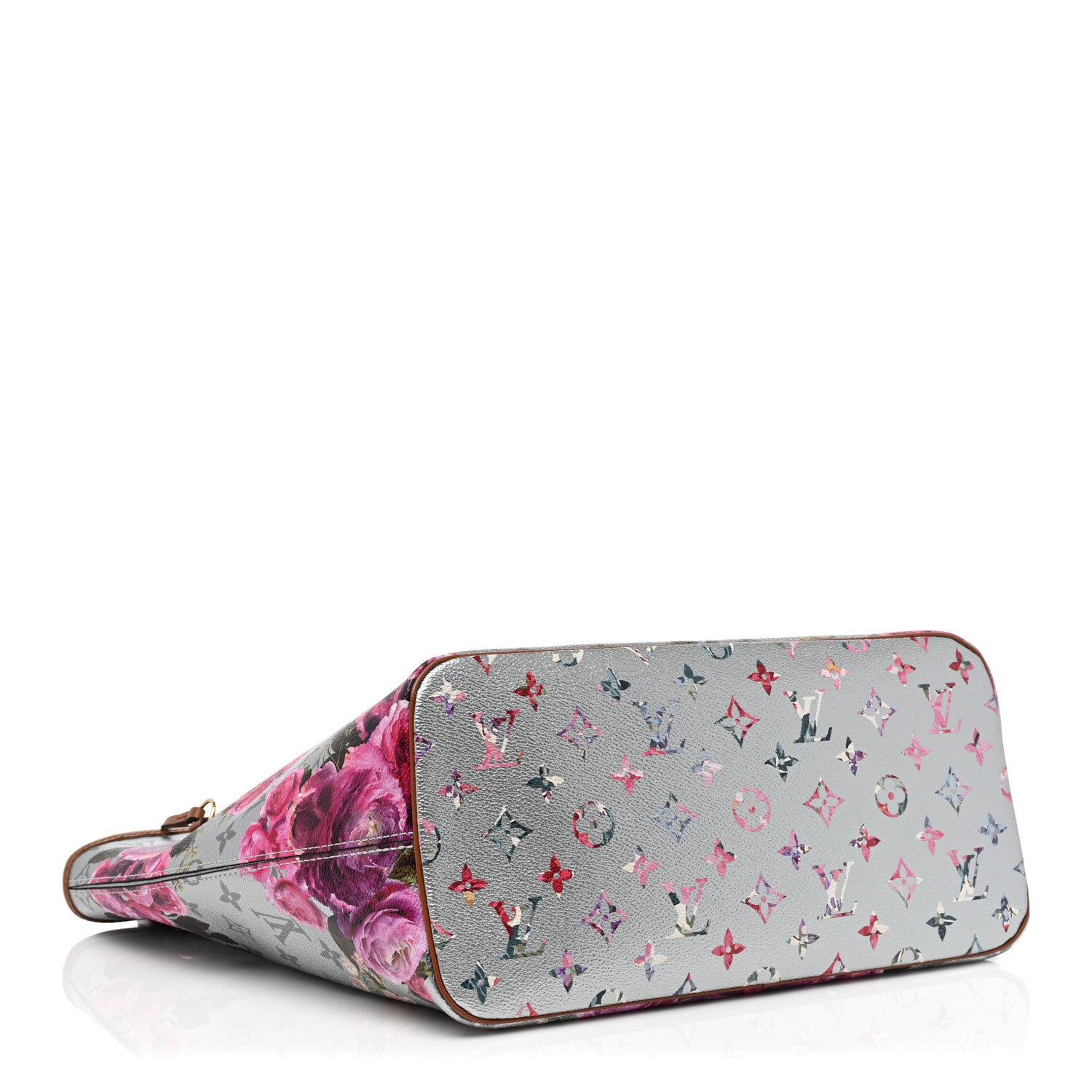 Louis Vuitton Metallic Monogram LV Garden Neverfull MM Silver 5 of 9