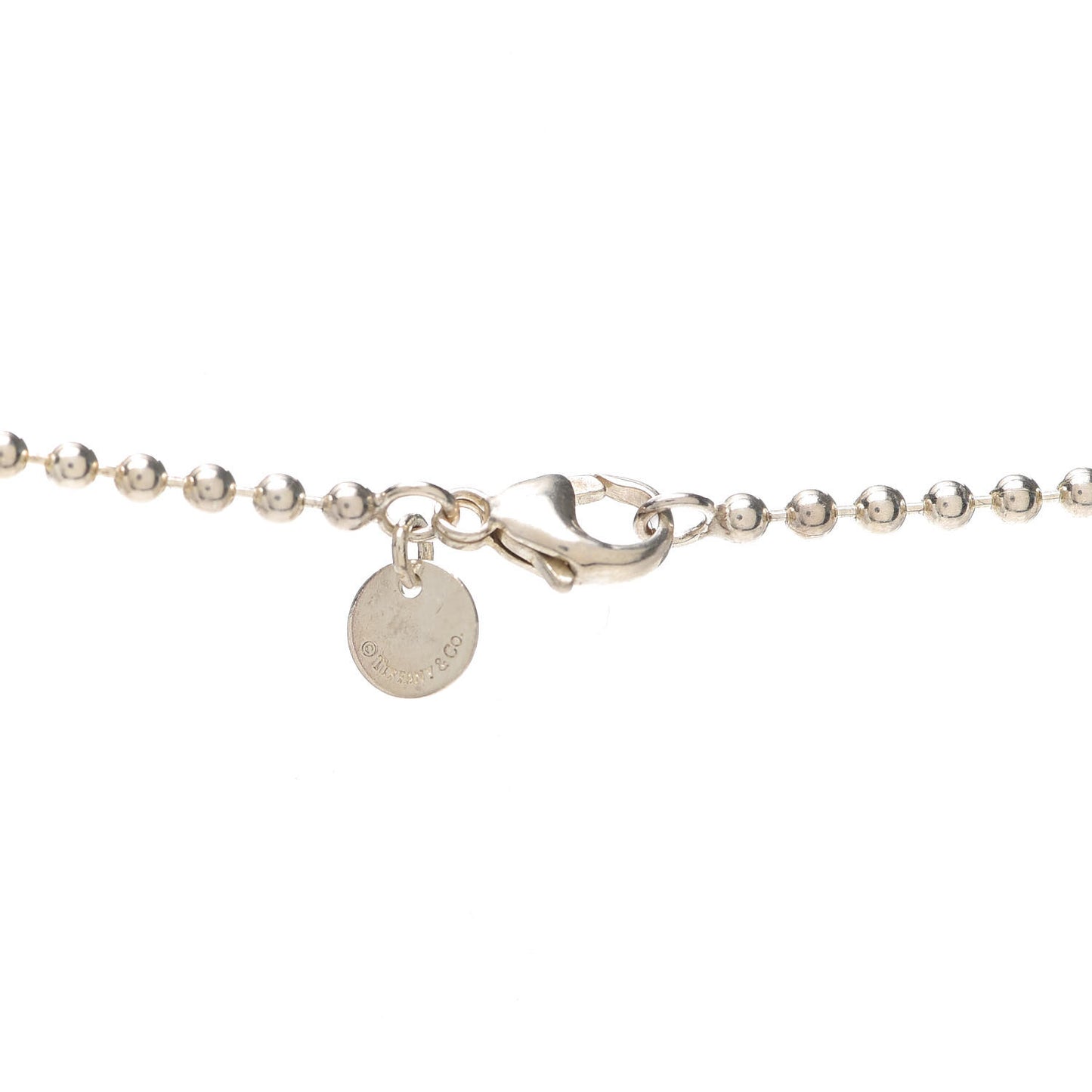 Sterling Silver Heart Key Bead Chain Pendant Necklace