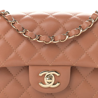 Chanel Lambskin Quilted Mini Rectangular Flap Brown 8 of 11
