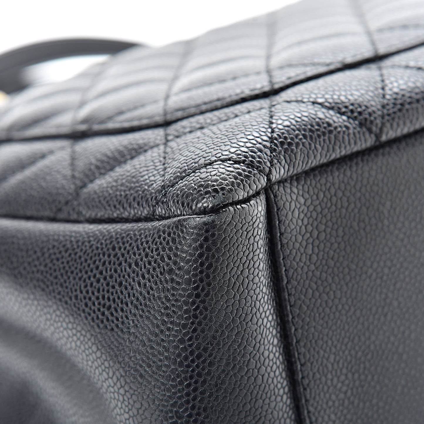 Caviar Quilted Grand Shopping Tote GST Black