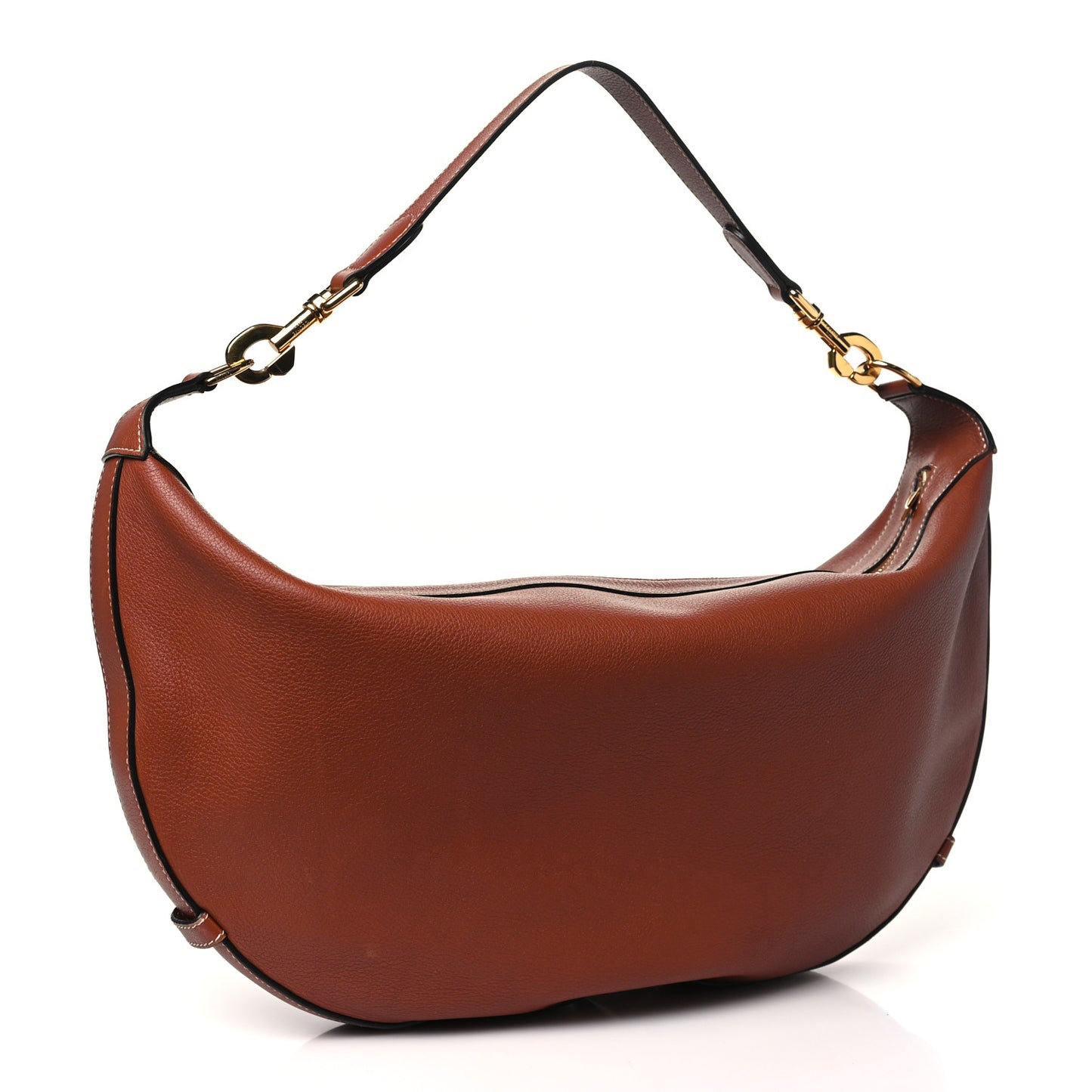 Supple Calfskin Medium Strap Leandre Shoulder Bag Brown