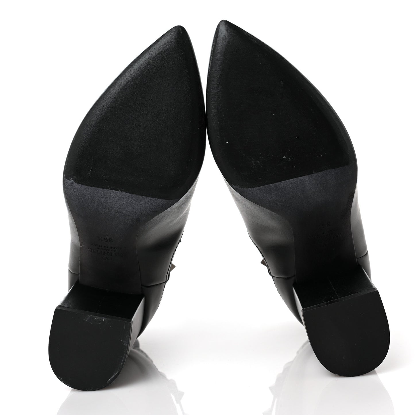 Calfskin Rockstud Chelsea 85mm Ankle Boots 36.5 Black