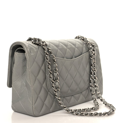Chanel Caviar Quilted Medium Double Flap Grey 3 of 9
