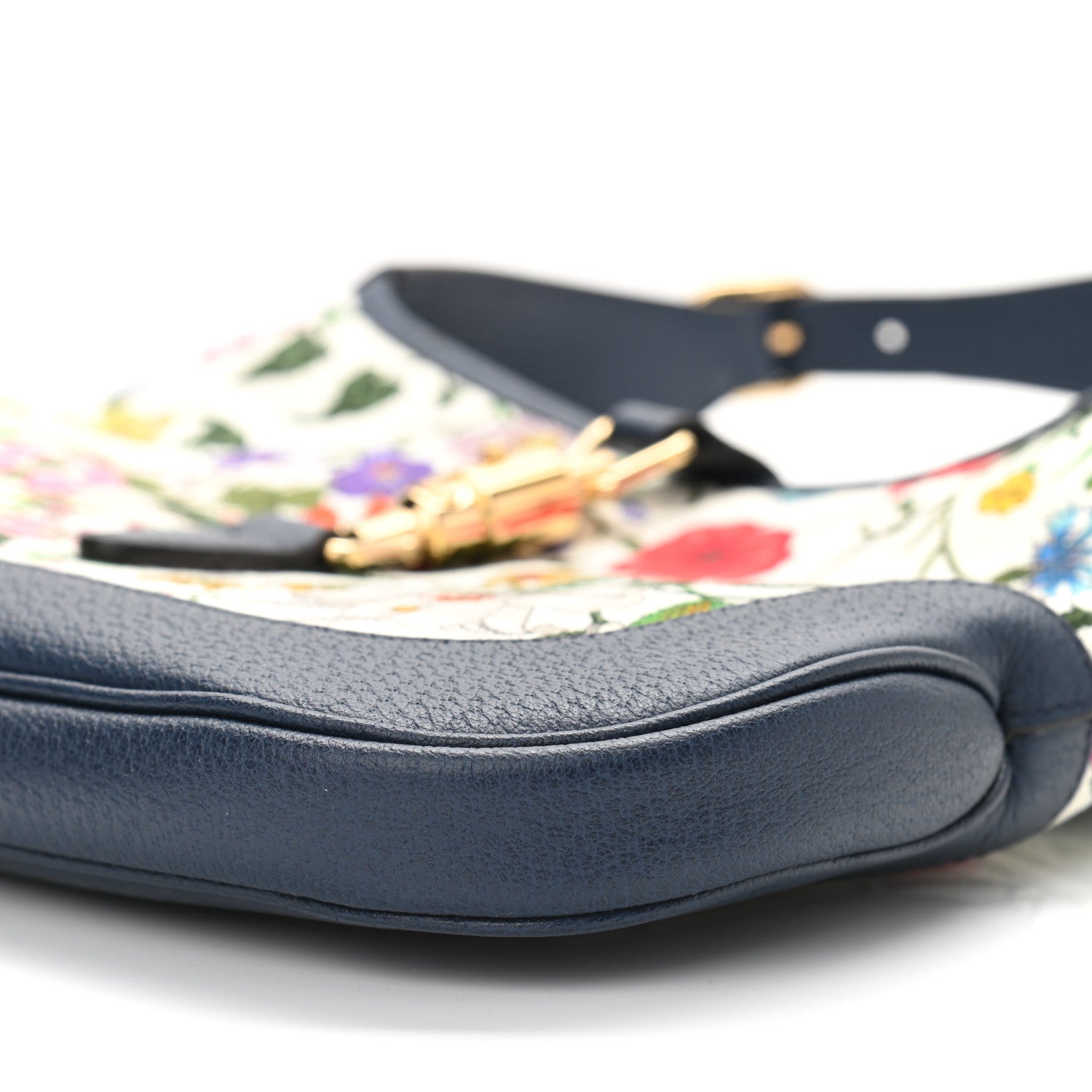 Gucci Canvas Flora Medium Jackie Hobo Blue Agata 9 of 9