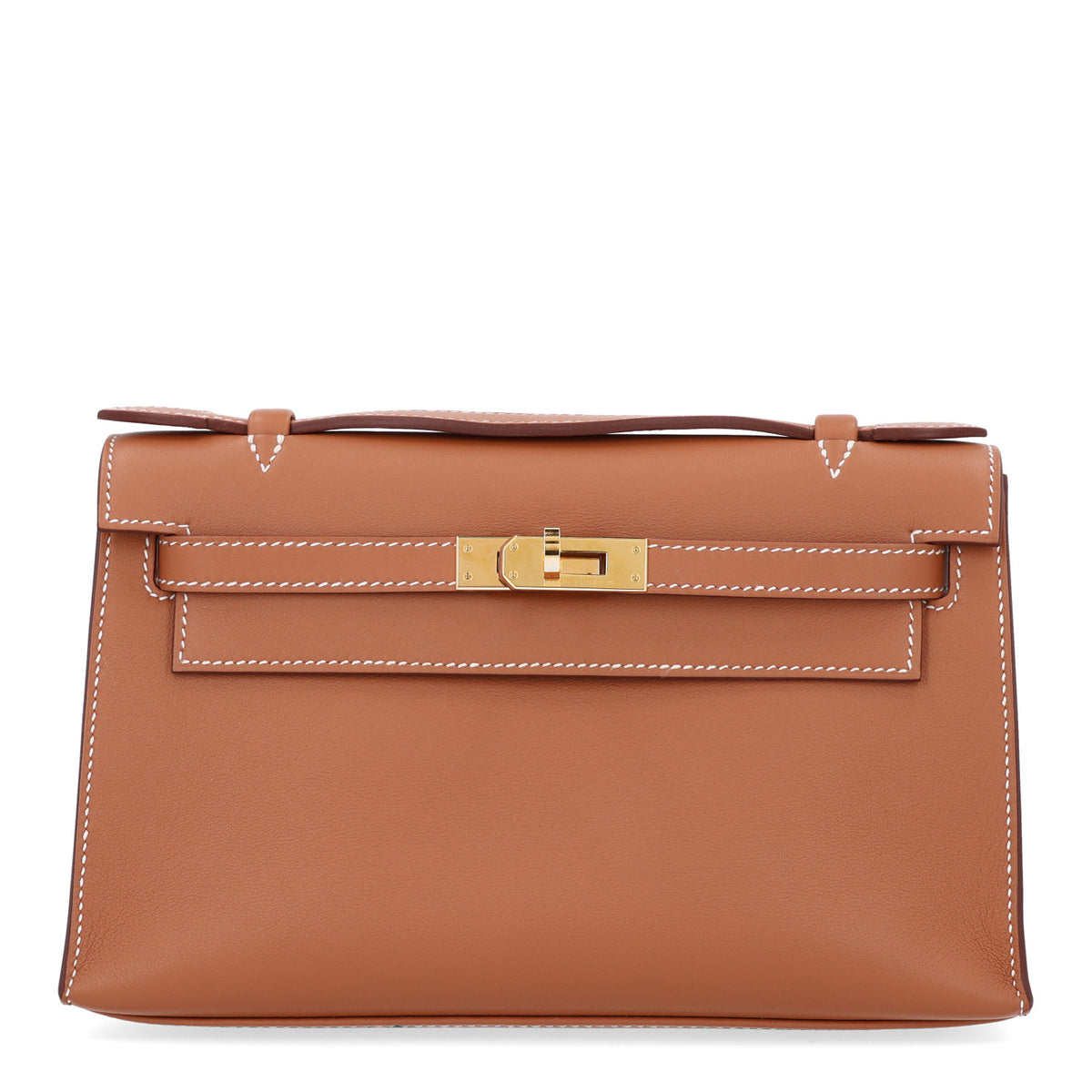 Hermes Swift Kelly Pochette Clutch Gold 1 of 14