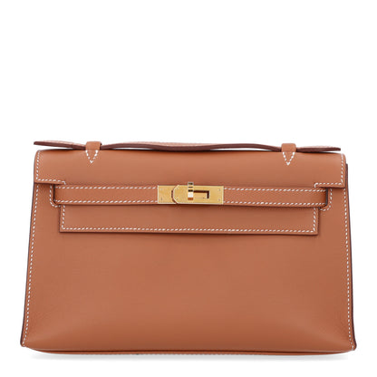 Hermes Swift Kelly Pochette Clutch Gold 1 of 14