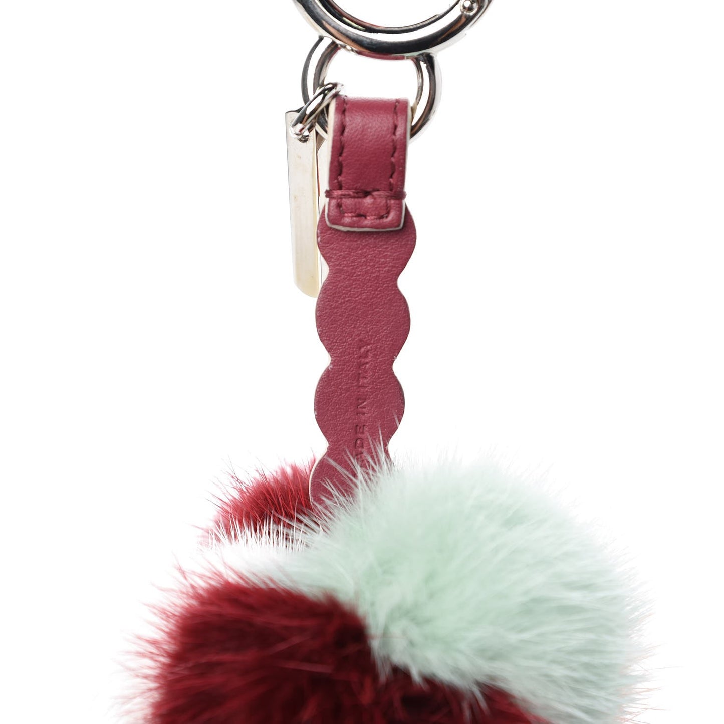 Mink Fur Calfskin Fun Fair Bag Charm Multicolor