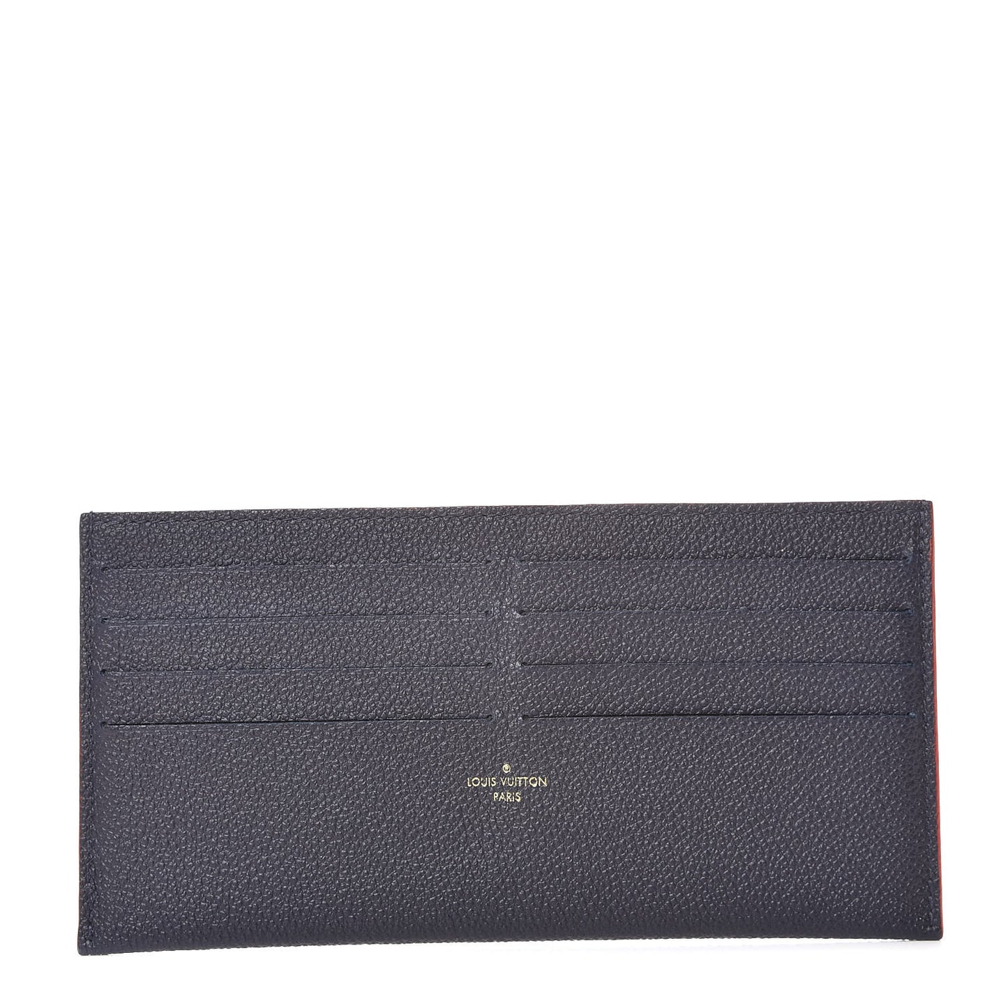 Calfskin Felicie Chain Wallet Card Holder Insert Marine Rouge