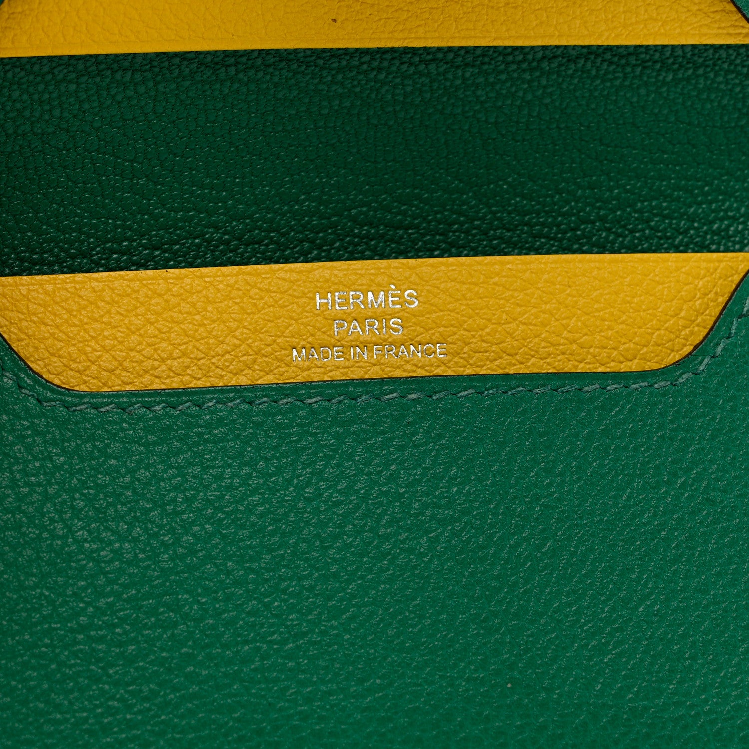 Hermes Evercolor R.M.S Card Holder Vert Vertigo Jaune De Naples 6 of 6