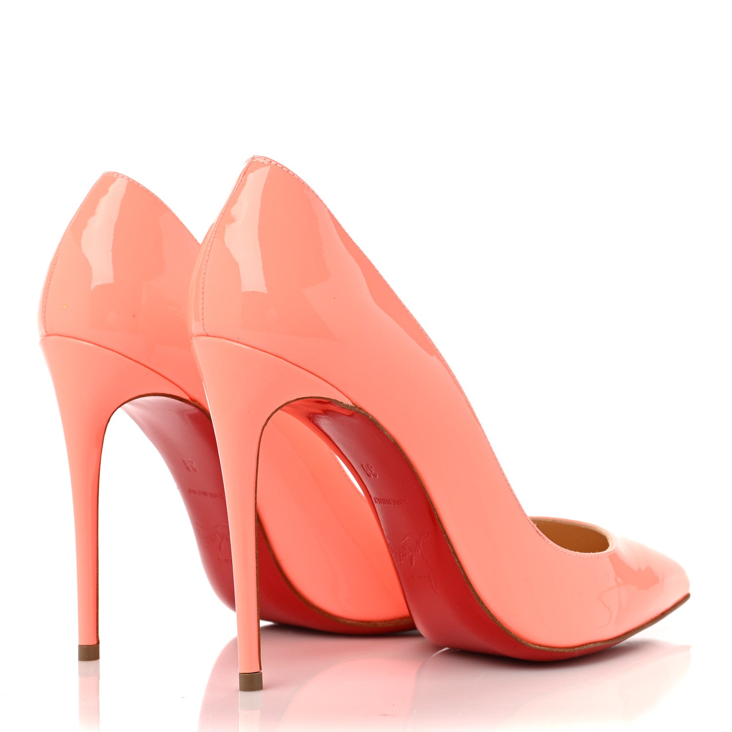 Christian Louboutin Patent Pigalle Follies 100 Pumps 36 Flamingo 4 of 7