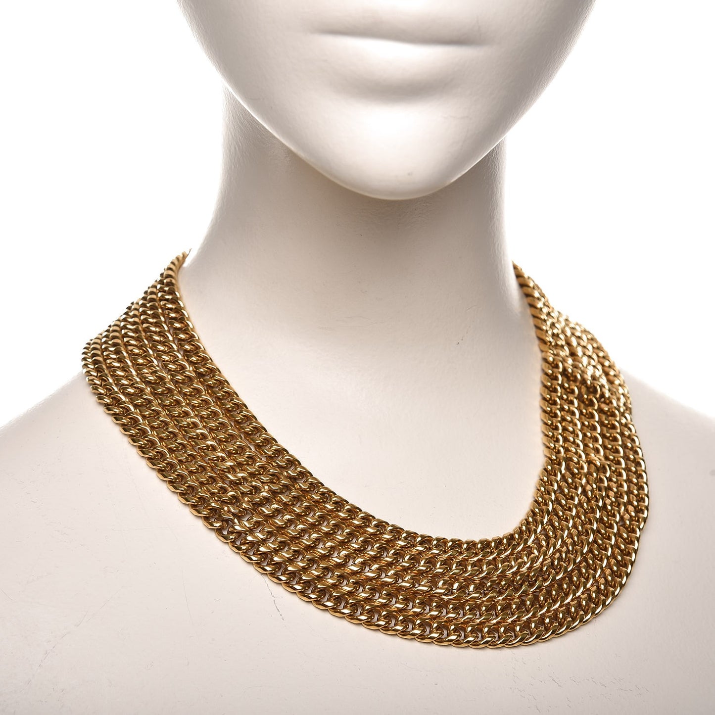 Multi Strand Chain Short Necklace Gold