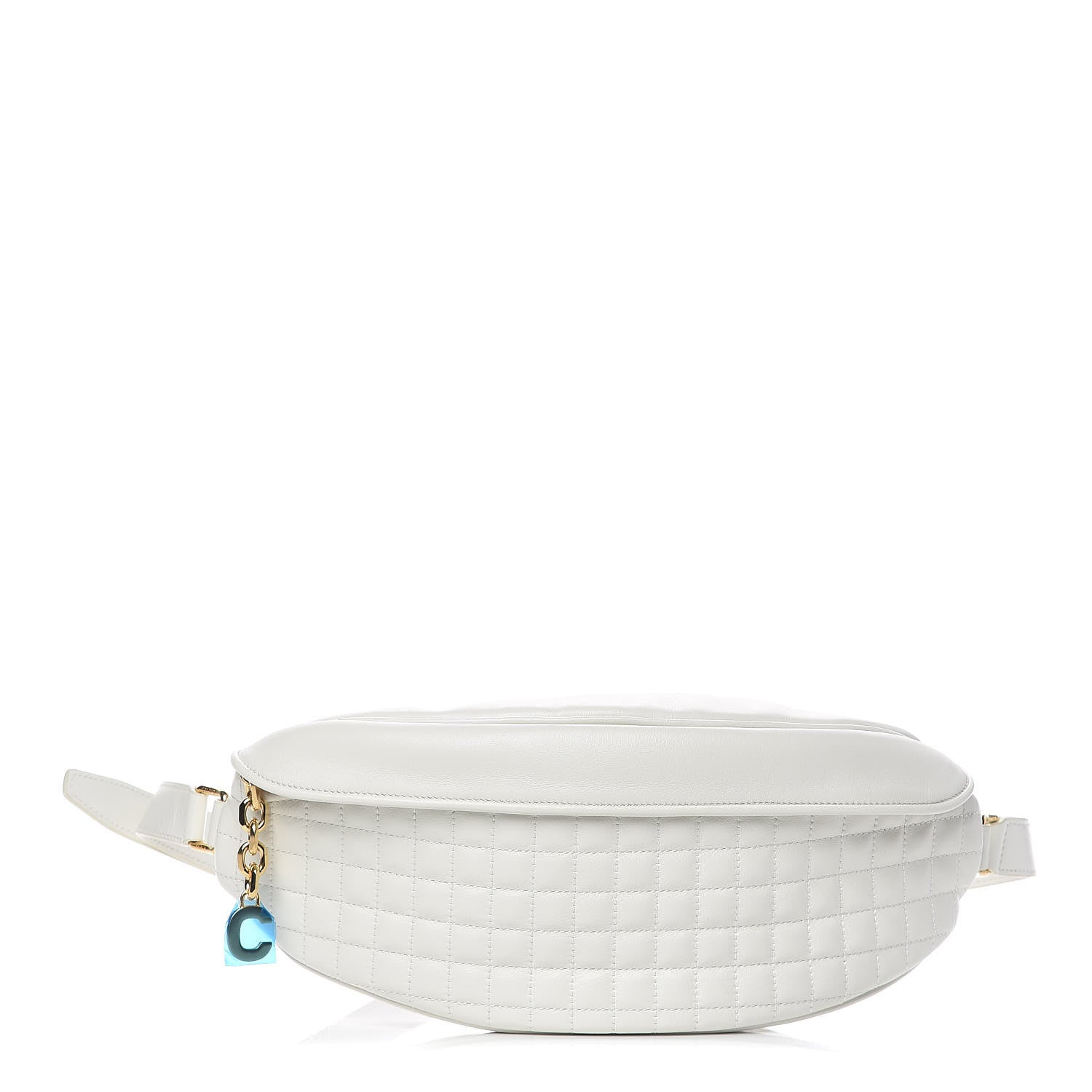 Celine Calfskin Quilted C Charm Belt Bag White 1 of 9