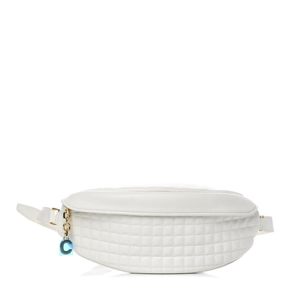 Celine Calfskin Quilted C Charm Belt Bag White 1 of 9