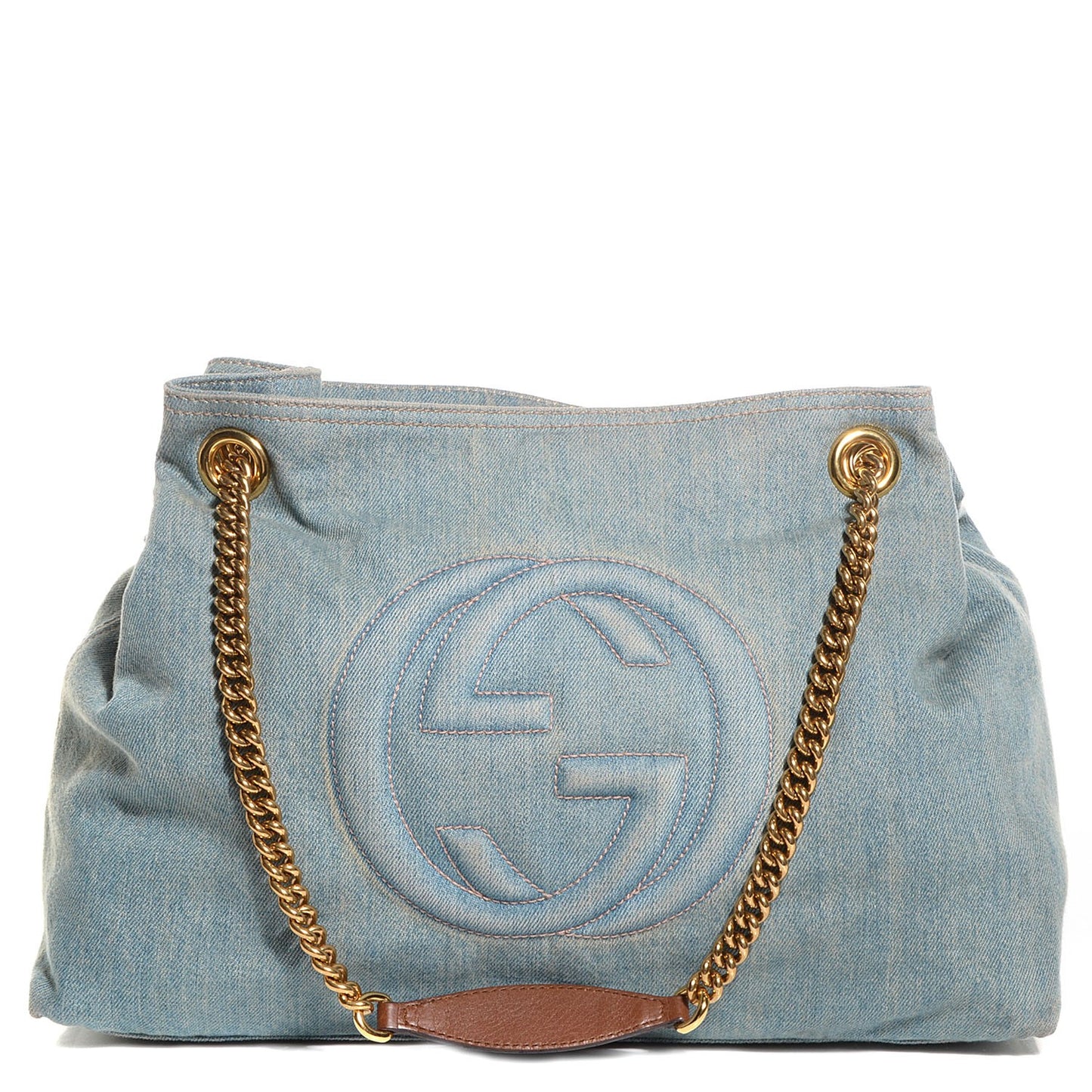 Denim Medium Soho Chain Shoulder Bag Blue