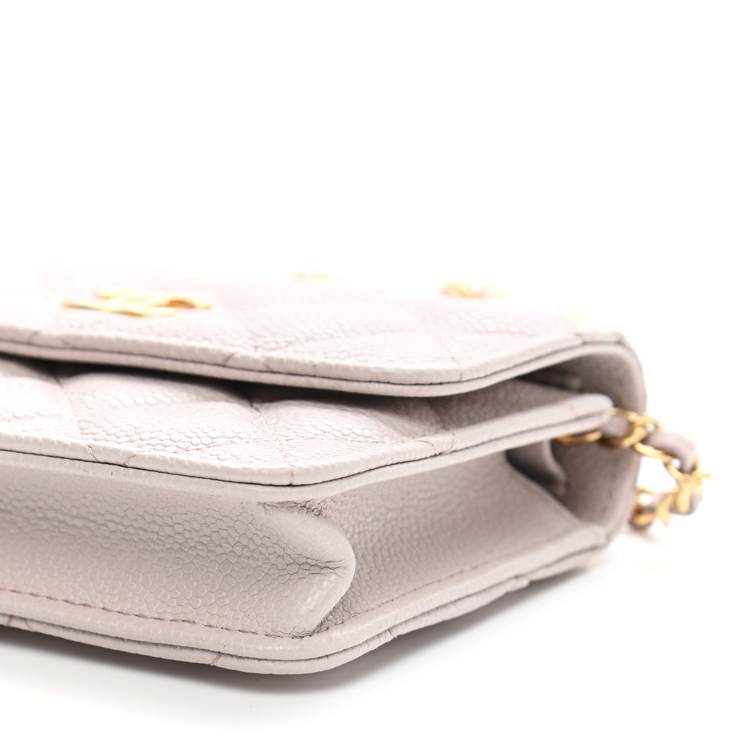 Caviar Quilted Miss Coco Clutch With Chain Light Purple