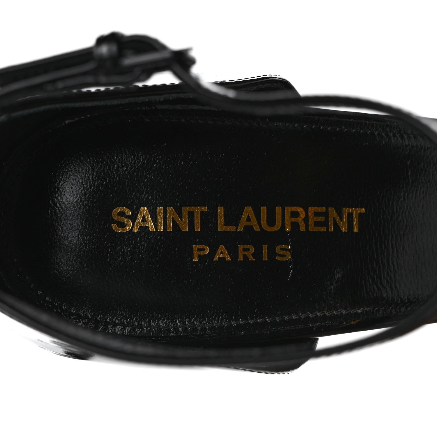 Saint Laurent Patent Calfskin Opyum 110 Sandals 40 Black Gold 7 of 8