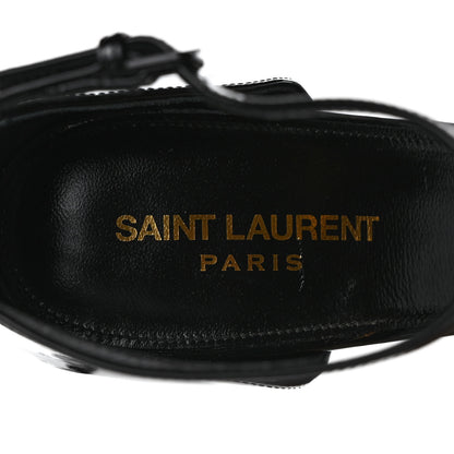Saint Laurent Patent Calfskin Opyum 110 Sandals 40 Black Gold 7 of 8