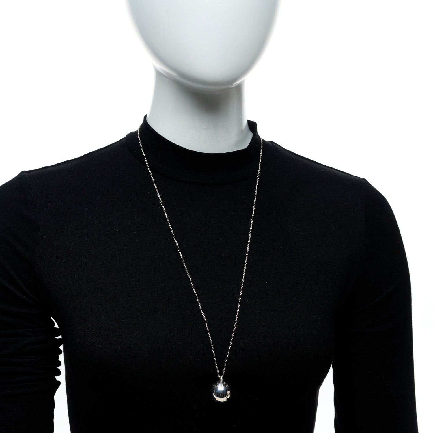 Tiffany Sterling Silver 19mm HardWear Ball Pendant Necklace 2 of 7