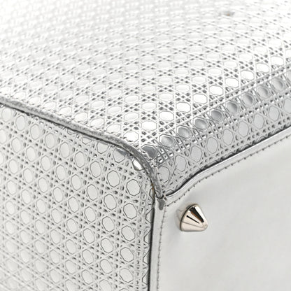 Christian Dior Metallic Patent Micro-Cannage Medium Lady Dior Silver 13 of 18