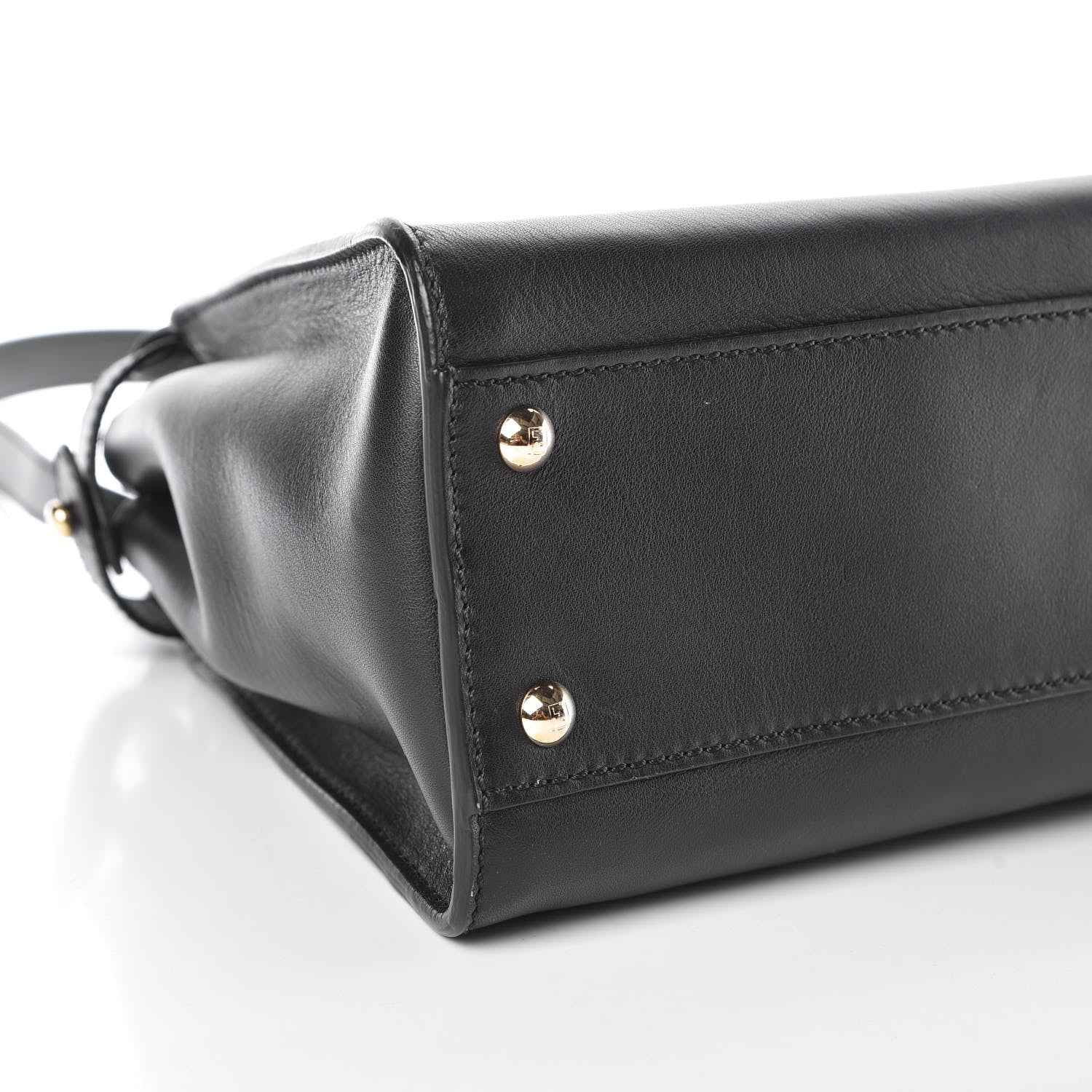 Fendi Vitello Seta Shiny Nappa Medium Peekaboo Iconic Satchel Black 9 of 9