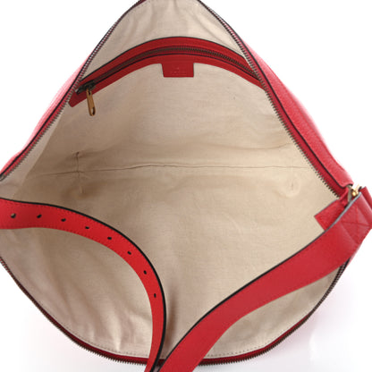 Gucci Grained Calfskin Logo Half Moon Hobo Red 5 of 9