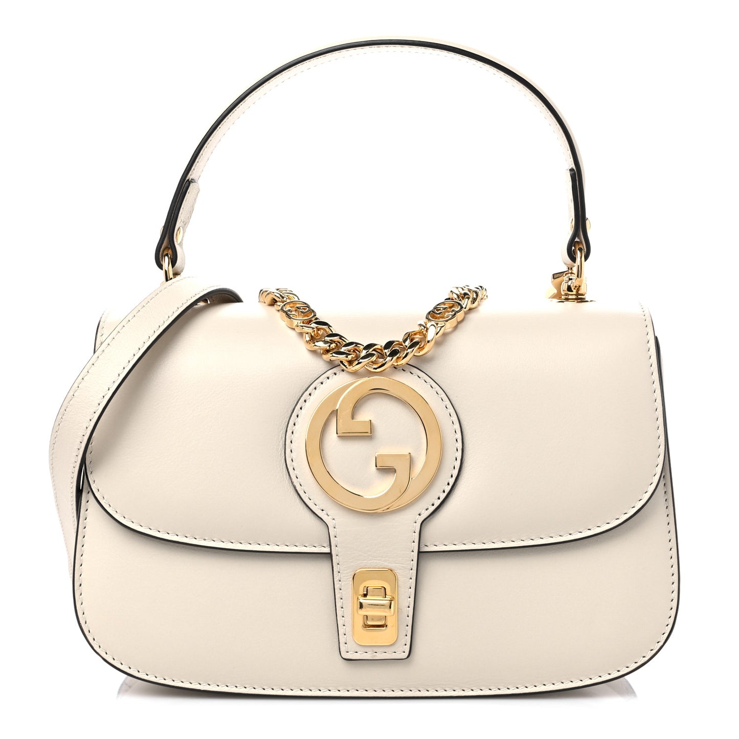 Roxy Calfskin Small Blondie Top Handle Shoulder Bag Mystic White