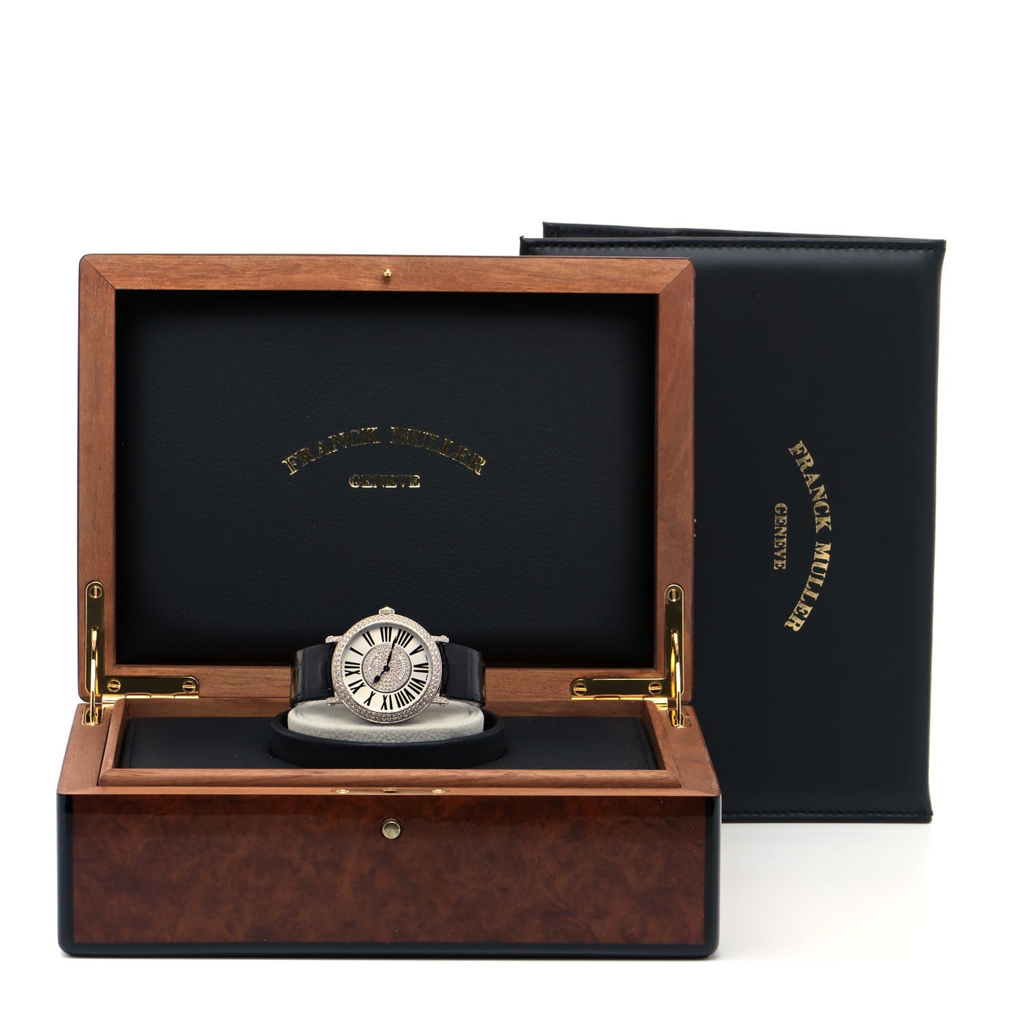 18K White Gold Alligator Diamond Pave Bezel 39mm Round Infinity Classic Quartz Watch 8035QZRD