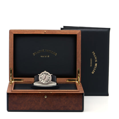 Franck Muller 18K White Gold Alligator Diamond Pave Bezel 39mm Round Infinity Classic Quartz Watch 8035QZRD 5 of 5