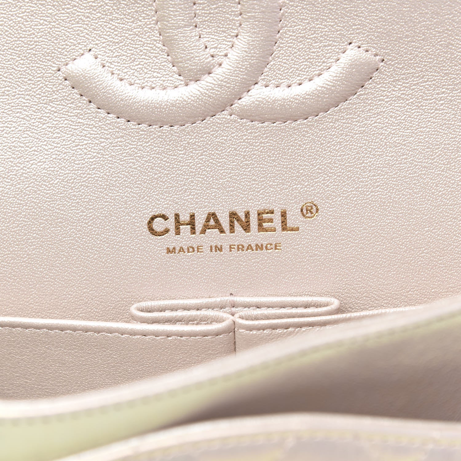 Chanel Iridescent Lambskin Quilted Medium Double Flap Ivory 6 of 12