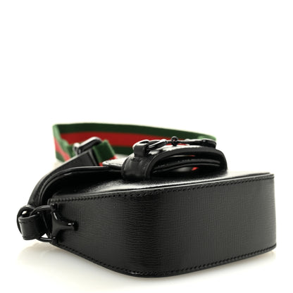 Gucci Azalea Calfskin Web Monochrome Horsebit 1955 Wallet On Strap Black 3 of 10